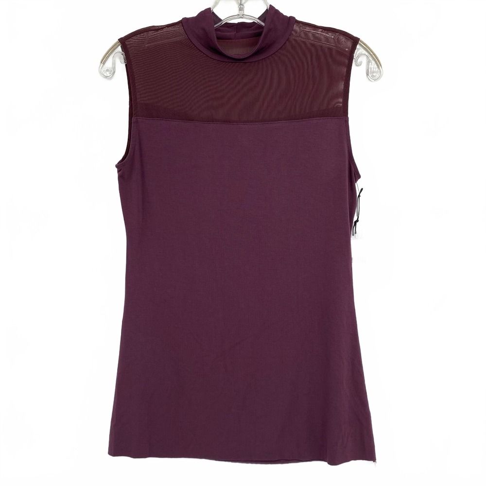 Bailey 44 Purple Mesh Top Mock Neck Tank | Women’s S